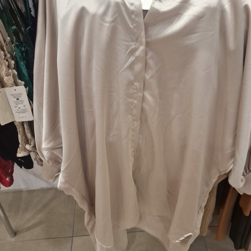 Chemise satinée Grande Taille champagne